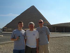 Standing outside the entrance of the Great Pyramid. We just took a walk today, we'll be back to visit later.