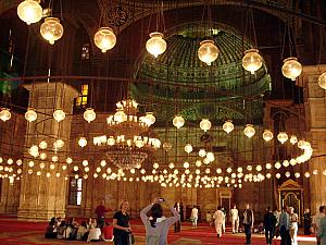 Hundreds of hanging lamps inside the mosque. Could you imagine if these were all wax-and-candlelit? Would be mesmerizing.