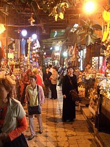 Shopping at the Khan El Khalili  Bazaar. The merchants here were very, very aggressive, trying to sell their wares.