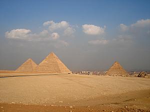 The Cheops, Khafre and Menkaure pyramids
