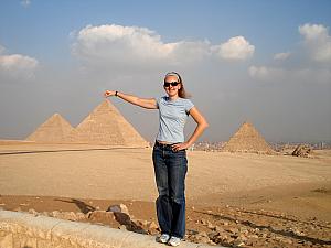 You couldn't possible visit the pyramids without doing this, could you? Well, Kelly couldn't resist. 