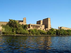 Philae Temple, situated just along the Nile. This temple was also moved after the construction of the Aswan High Dam