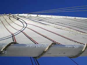 This is the sail of our felucca, which is a traditional Egyptian wooden sailboat.
