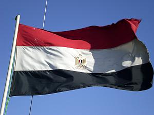 Egypt's flag - flying atop our cruise ship