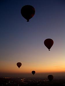 We were in the air with seven other balloons for our sunrise balloon ride!