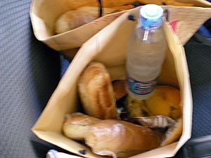 This was an example of our boxed lunch that we were given during our day-long excursions. There are three 10inch rolls/sandwiches in each bag, not to mention fruit and yogurt and water and juice!