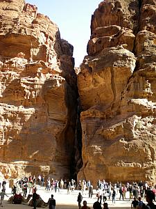 That's the end of the Siq, as seen from standing at the base of The Treasury. Gives you a good perspective of what we came out of and how narrow it was.