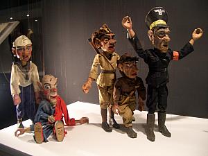 We stopped in an art gallery and found these World War II era puppets. That's Hitler on the far right, and Mussolini (the short guy) behind him.