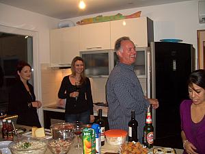 At the party - the party hosts Patrick and Sondra along with Paula and Elisa.