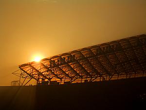 Sunset over Poljud Stadium.