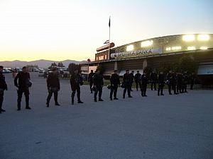 They were guarding the way to the buses for the Dinamo Zagreb fans, protecting them from abuse.
