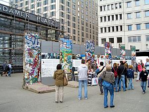 Display of part of the Berlin Wall. You can get your passport stamped with the East Germany / GDR stamps here if you'd like (for 2.50 euros, we passed). We also heard that it causes passport problems if you get your actual passport stamped. I find that hard to believe.