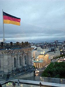 Atop the Reichstag.