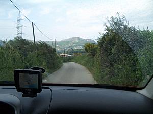 Driving to Klis Fortress, near Split. The GPS again choosing a superb route.