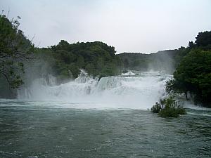 Krka's main waterfall - amazing how different it was only one week after we visited with Kelly's family.