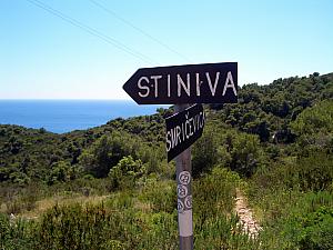 This is the sign directing hikers to Stiniva Bay -- our favorite beach we have seen in Croatia.