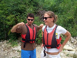 Mario and Milda sporting their awesome life jackets