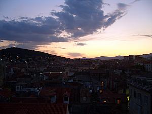 View of Split and Marjan Hill at dusk