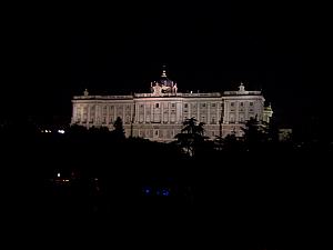 One more view of the Royal Palace from our hotel -- all lit up at night.