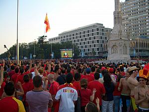 Sunday, July 11: at Plaza de Colon watching Spain and Netherlands play the World Cup final!
