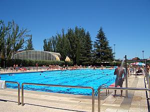 At a community pool in south Madrid