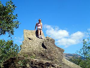 Kelly playing queen of the mountain!