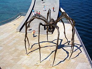 Giant spider sculpture at Bilbao Guggenheim museum