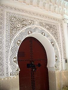 Ornate entrance door.
