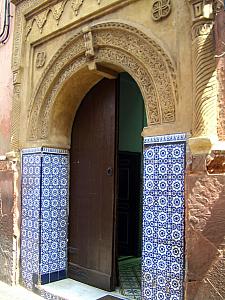 Ornate entrance door.