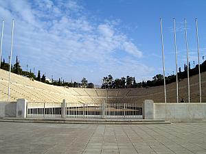 The Panathinaiko Stadium. Built for 1896 Olympics, it is the only major stadium in the world built entirely of white marble.