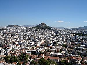 From Acropolis, looking at Lykavittos Hill, where we walked to the top of yesterday.