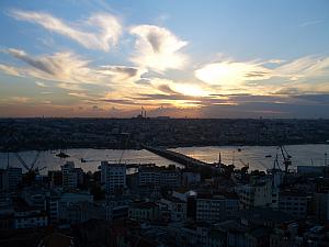 Atop the Galata Tower in Istanbul.