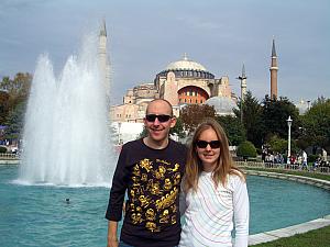 Jay and Kelly in front of Hagia Sophia