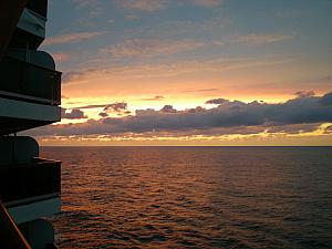 Sunset back on the cruise ship
