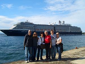 Everyone in front of our cruise ship.