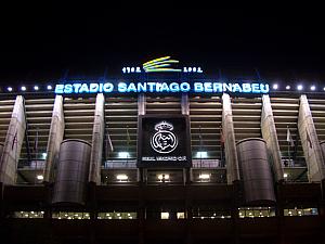 Madrid's famous Santiago Bernabeu stadium. Built in 1947, it holds 80,000 spectators.