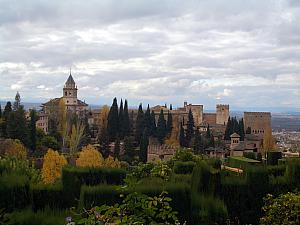 Alhambra - the Generalife gardens - looking towards the Nazaries palace
