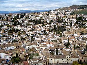 Looking down at Granada