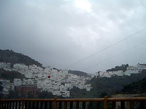 Driving by Casares. We had planned on stopping here, but it was raining much too hard.