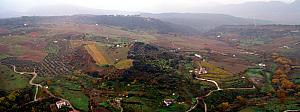 Panorama of the valley below Ronda.