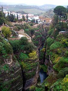 Ronda - the view looking out from the bridge.