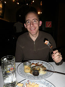 Dinner at a traditional German restaurant - I had some kind of wurst.