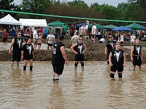 Mud Volleyball in Cleveland, OH -- one of the opponents 