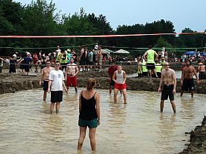 Mud Volleyball in Cleveland, OH -- our team is in the background