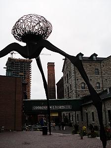 We spent a couple of hours in Toronto's Distillery District, where old distillery factories have been transformed into modern galleries and boutiques and cafes. Very cool space.