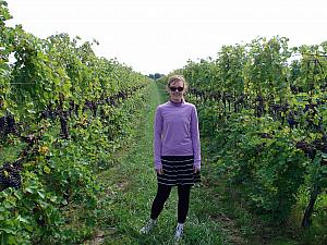 Kelly in a vineyard