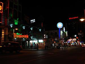 Niagara's Clifton Hill street, where all the terrible touristy crap is -- lots of awful neon -- though, it was amusing.