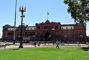 Buenos Aires - the Casa Rosada, Argentina's presidential building. Evita gave her famous speech from a balcony here.