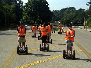 Segway practice in the parking lot