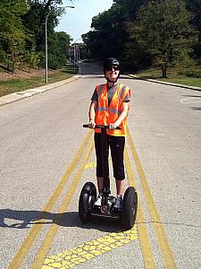 Kelly on the segway.